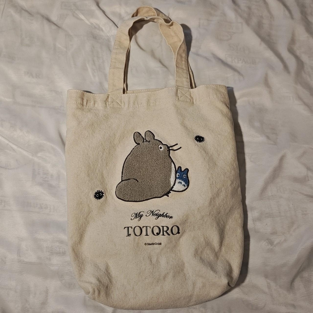 Studio Ghibli My Neighbor Totoro Embroidery Canvas Tote Bag